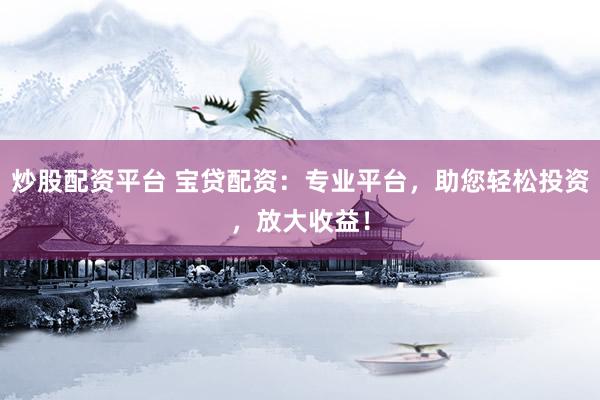 炒股配资平台 宝贷配资：专业平台，助您轻松投资，放大收益！
