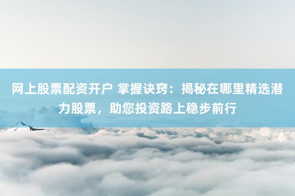 网上股票配资开户 掌握诀窍：揭秘在哪里精选潜力股票，助您投资路上稳步前行