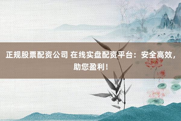 正规股票配资公司 在线实盘配资平台：安全高效，助您盈利！