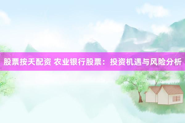 股票按天配资 农业银行股票：投资机遇与风险分析
