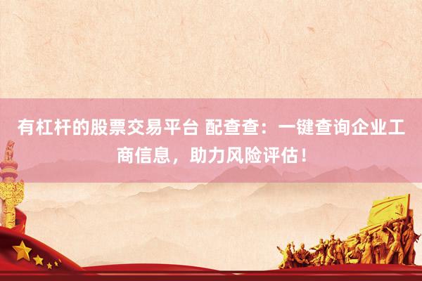 有杠杆的股票交易平台 配查查：一键查询企业工商信息，助力风险评估！