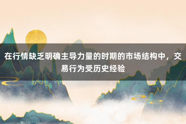 在行情缺乏明确主导力量的时期的市场结构中，交易行为受历史经验