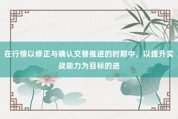 在行情以修正与确认交替推进的时期中，以提升实战能力为目标的进