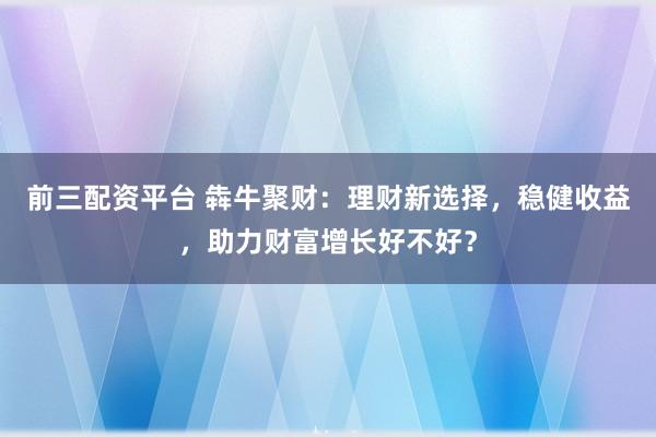 前三配资平台 犇牛聚财：理财新选择，稳健收益，助力财富增长好不好？