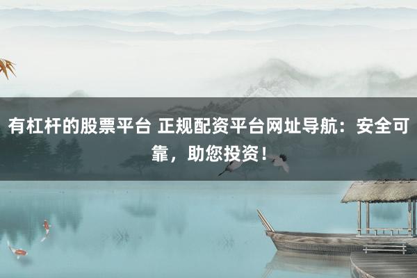 有杠杆的股票平台 正规配资平台网址导航：安全可靠，助您投资！